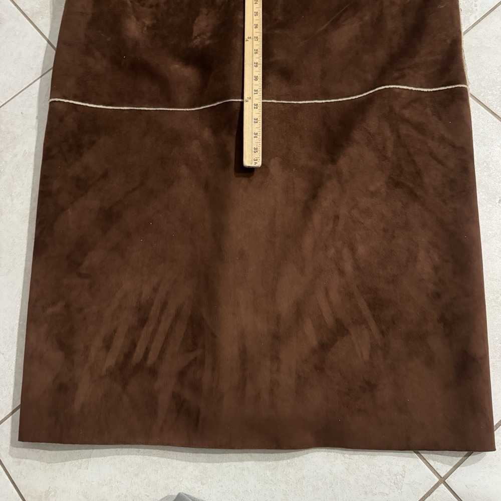 Lauren Ralph Lauren Coat Womens 3X Brown Faux Suede Shearling Long Country - Picture 7 of 8